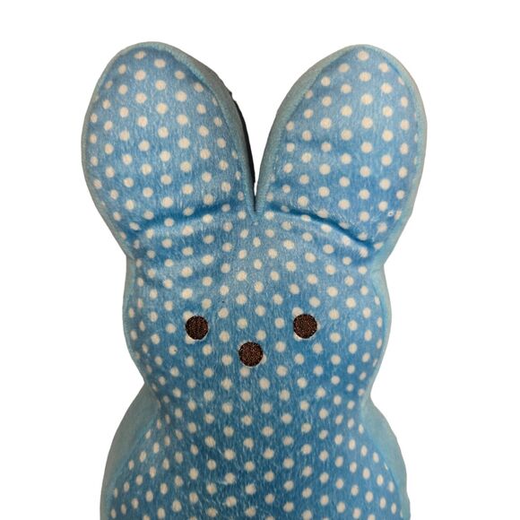 Peeps Commonwealth Plush Blue White Polka Dot‎ Bunny Rabbit Beanie Bottom 9" - Picture 2 of 12